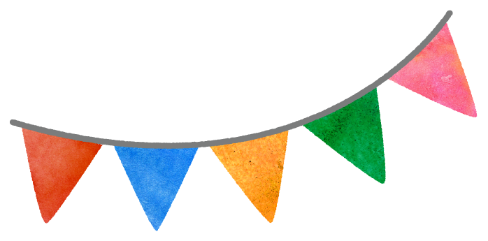 左側のフラッグ装飾