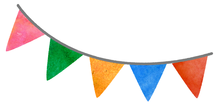 右側のフラッグ装飾